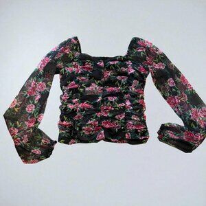 Long Sleeve Floral Girls Blouse